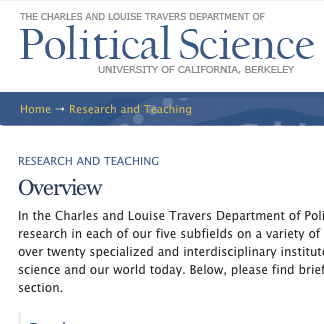UC Berkeley Political Science Website